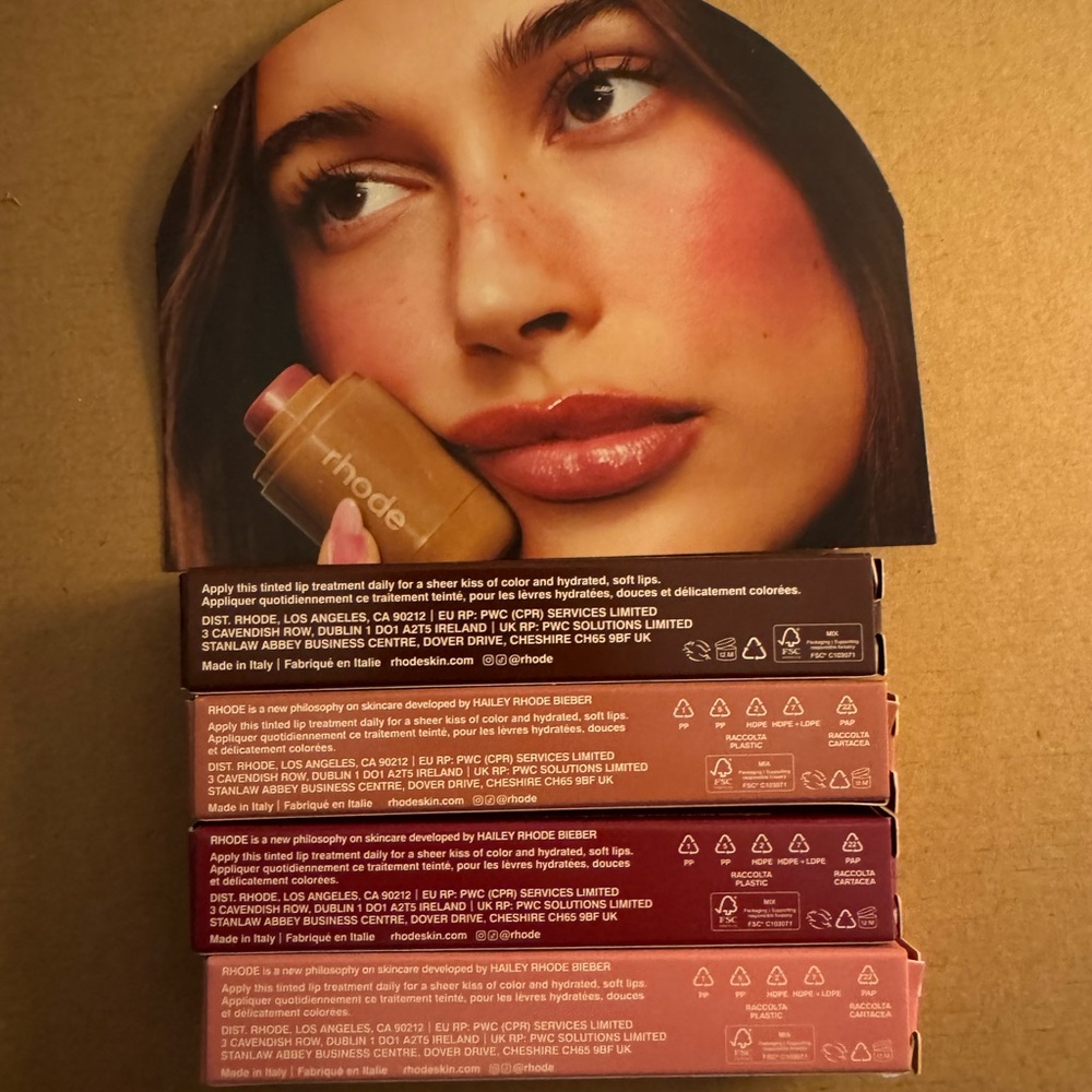 Rhode Peptide Lip Tint - Toast, Raspberry Jelly, Espresso, Ribbon (4 Pack)